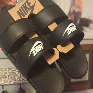 Nike Black Double Strap Slides